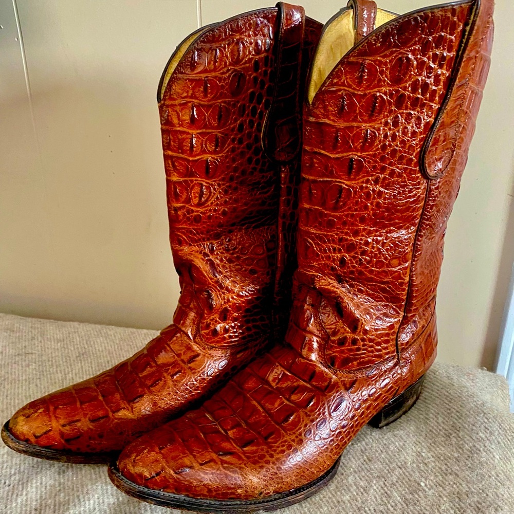 Vintage Buitre Handmade Genuine Crocodile Boots
